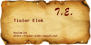 Tisler Elek névjegykártya