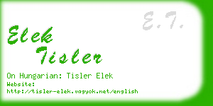 elek tisler business card